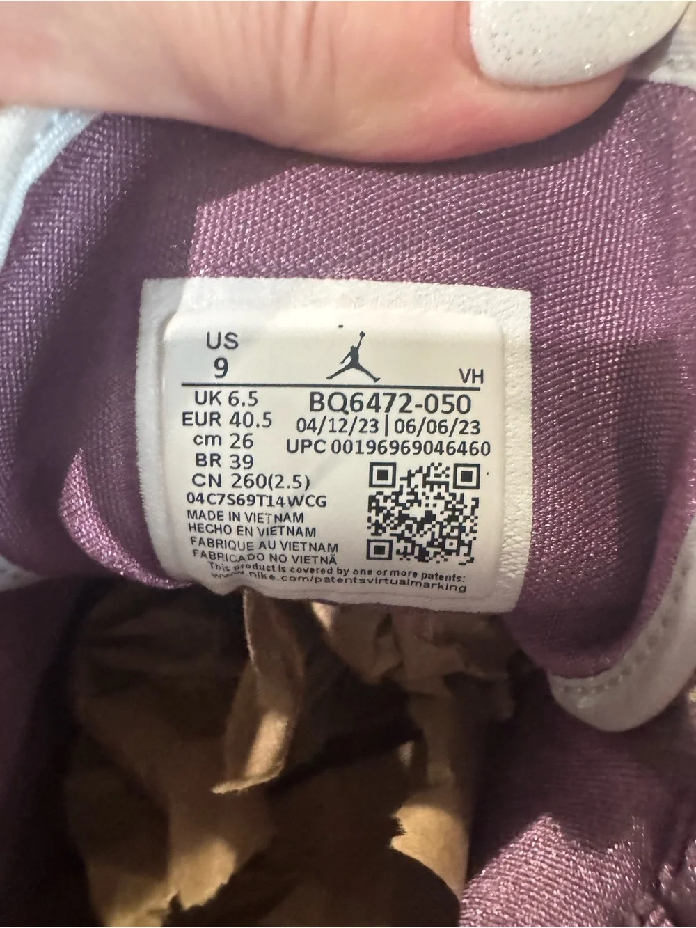 Nike Air Jordan 1’s Mid, Pure Platinum/Sky J Mauve, Size 9 Women